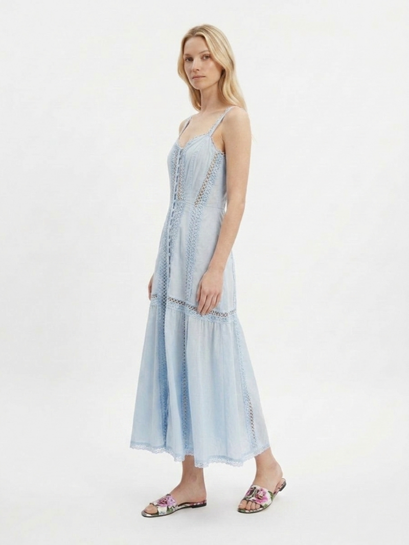 Платье макси шитье голубое Dafelle SS26 CHARO RUIZ IBIZA 261620