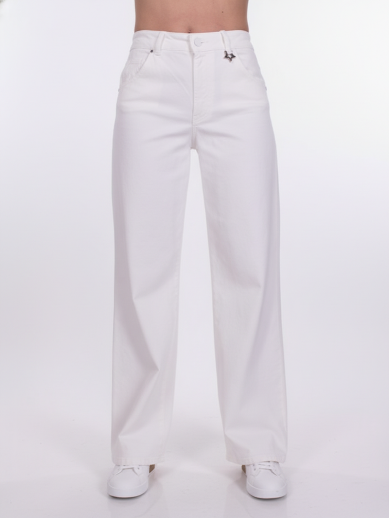 Джинсы широкие белые SS26 LORENA ANTONIAZZI P2646PA02F/4049