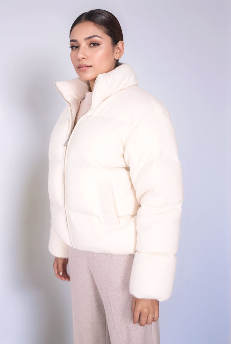 Кашемировый пуховик белый 25/26 ADDICTED MK116-1/WHITE