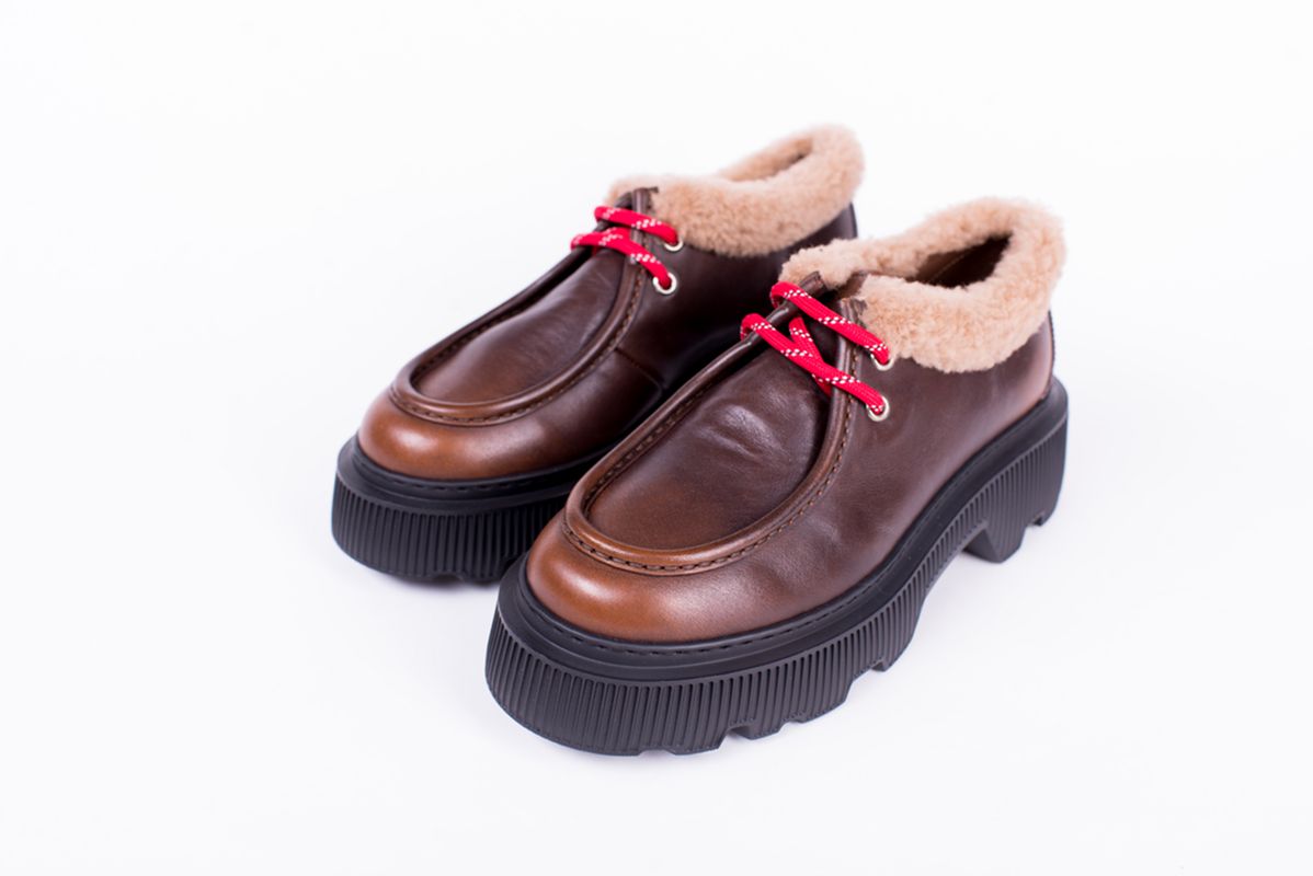 Кожаные дерби KASSY коричневые 25/26 SANTONI WUCG71765NERTYOEC50