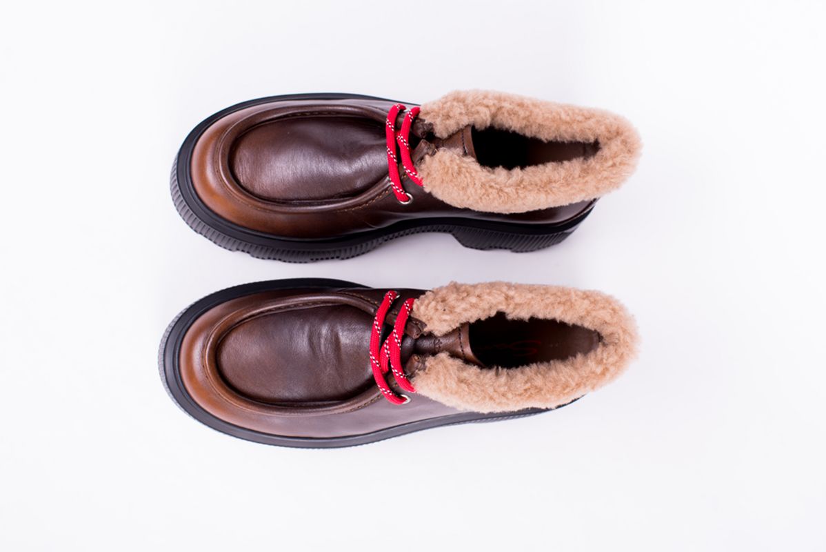 Кожаные дерби KASSY коричневые 25/26 SANTONI WUCG71765NERTYOEC50