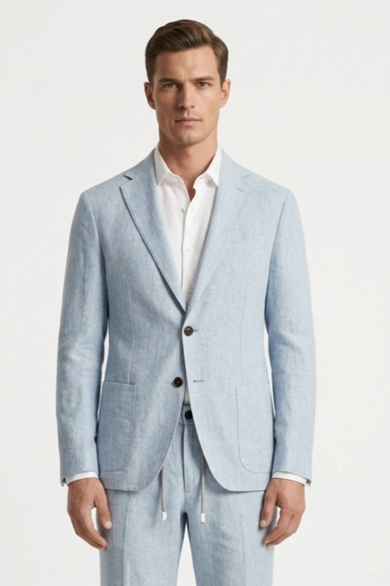 Пиджак льняной голубой SS26 FRADI LN5418/46