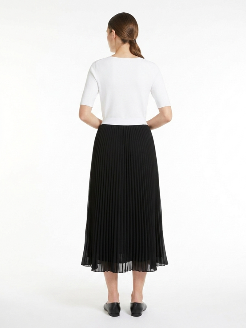 Юбка-миди черная плиссе SS26 NISSA F16498/BLACK