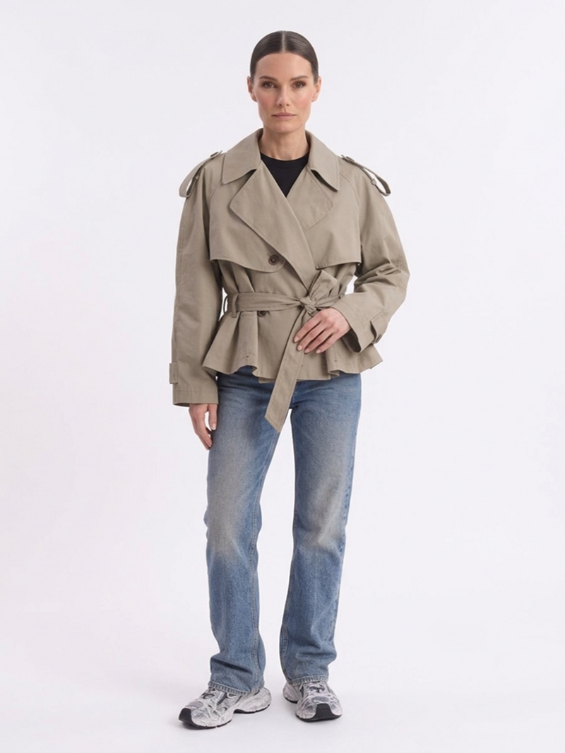 Куртка хаки с погонами под пояc SS26 La Piscine LF261WO004