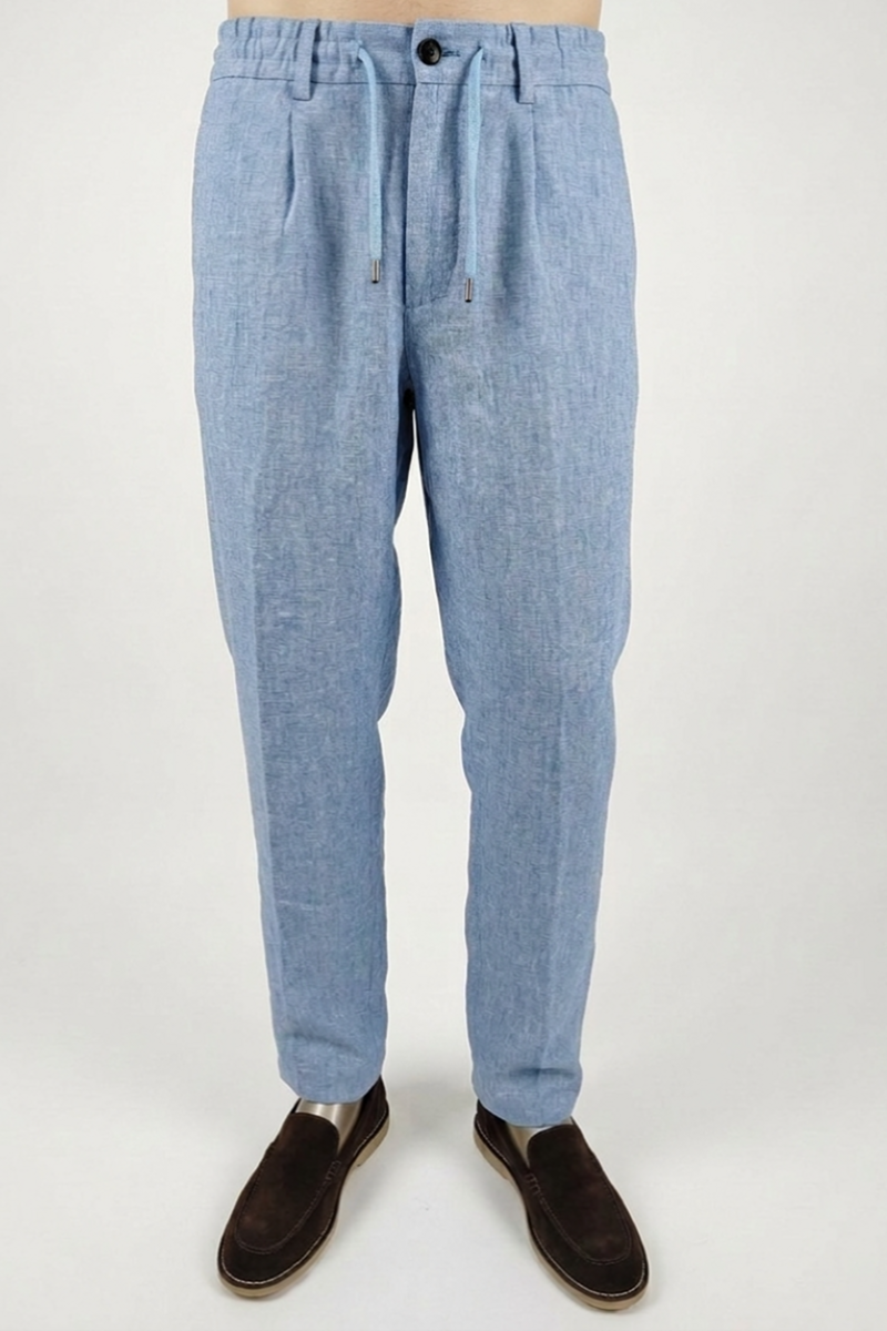 Брюки льняные голубые SS26 FRADI LN5418/46