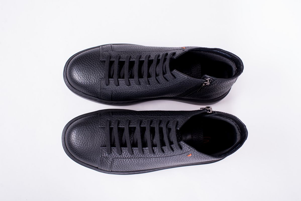 Кеды высокие из крупнозернистой кожи 25/26 SANTONI MBCG22141NEAKIACN01