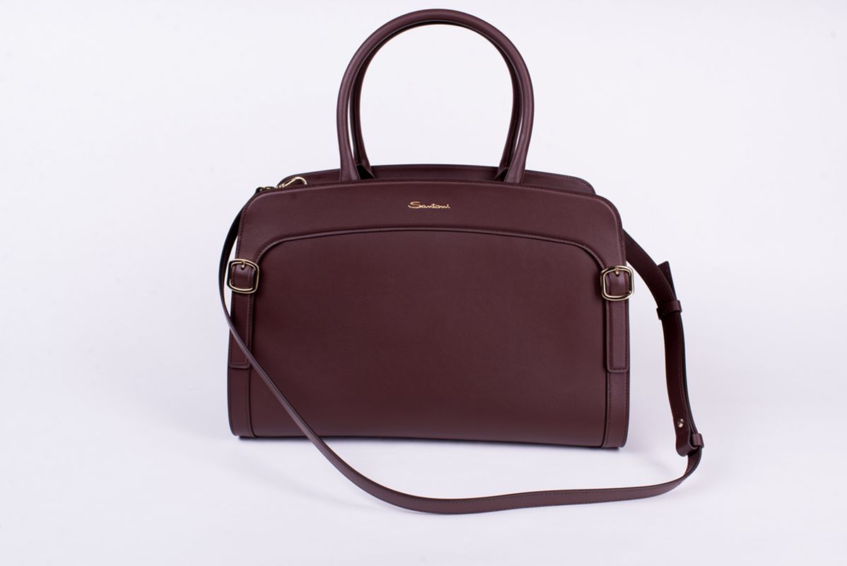 Cумка кожаная темно-коричневая 25/26 SANTONI DFBGA2779DB-HFRYT50