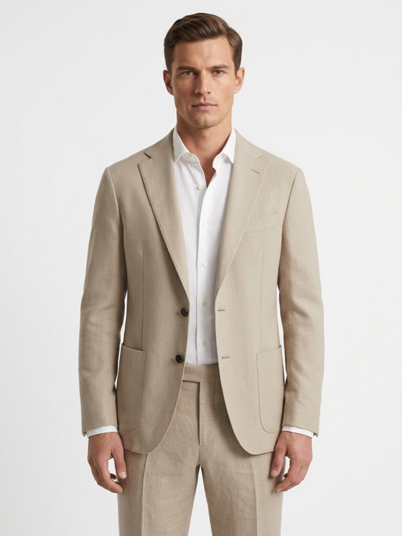 Пиджак хлопковый бежевый SS26 FRADI CN6905