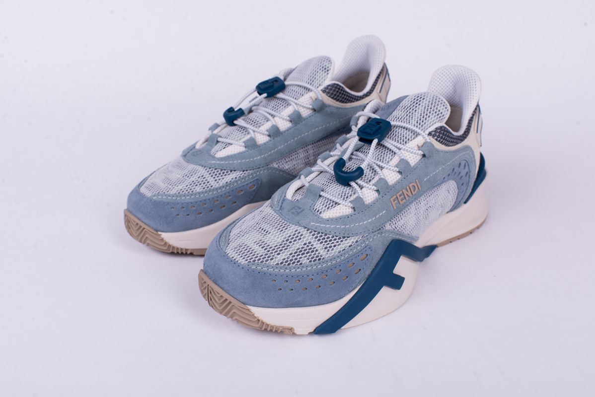 Кроссовки Flow комбинированные голубые SS26 FENDI 8E8620 AYF9 F1TYX