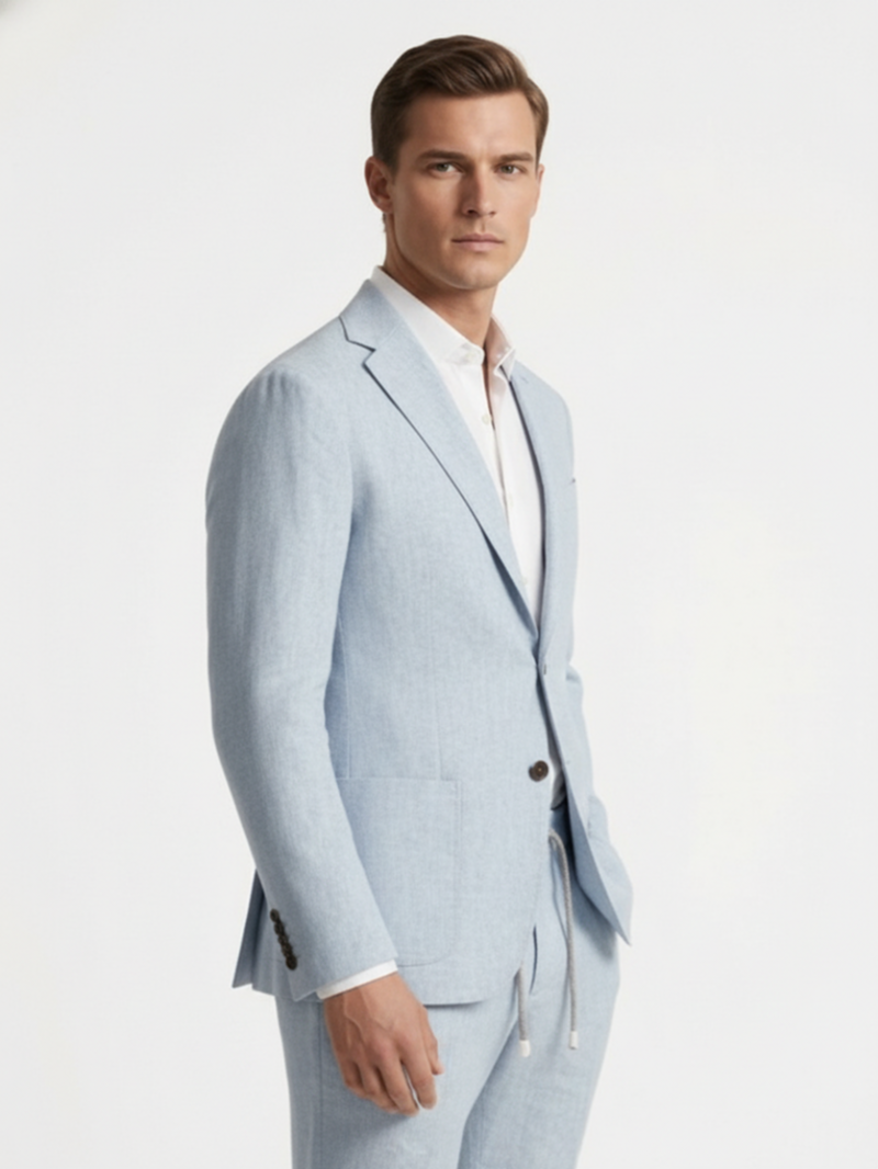 Пиджак льняной голубой SS26 FRADI LN5418/46