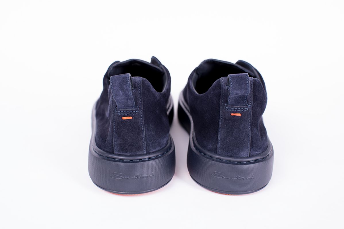 Замшевые темно-синие кеды-слипоны 25/26 SANTONI MBCG21995OCATSEYU60