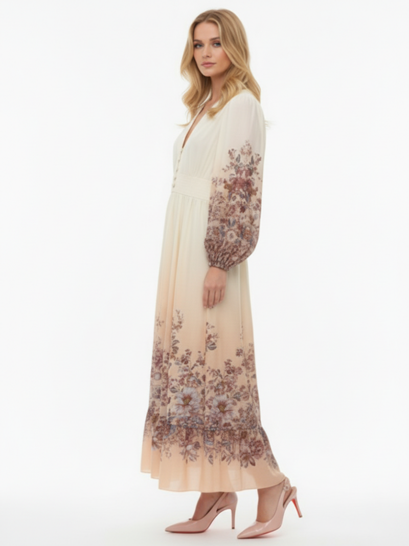 Платье макси хлопковое с цветочным принтом SS26 ZIMMERMANN 6875DRS261