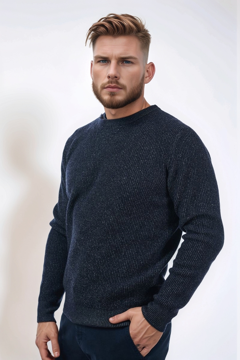 Джемпер шерстяной синий меланж 23/24 PANICALE U330481G