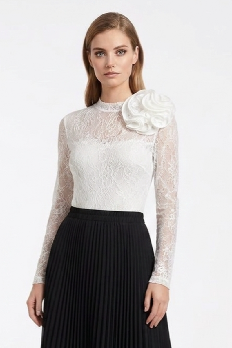 Боди кружевное белое SS26 NISSA BODY16528/WHITE