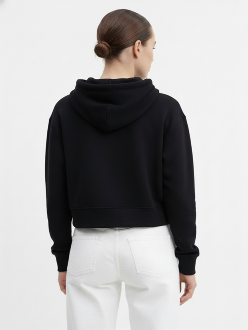 Хлопковое худи черное с большим лого SS26 Balmain GF1JR030 BD41