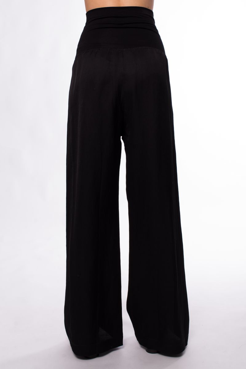 Брюки черные широкий пояс SS25 MAURIZIO W01181779/21