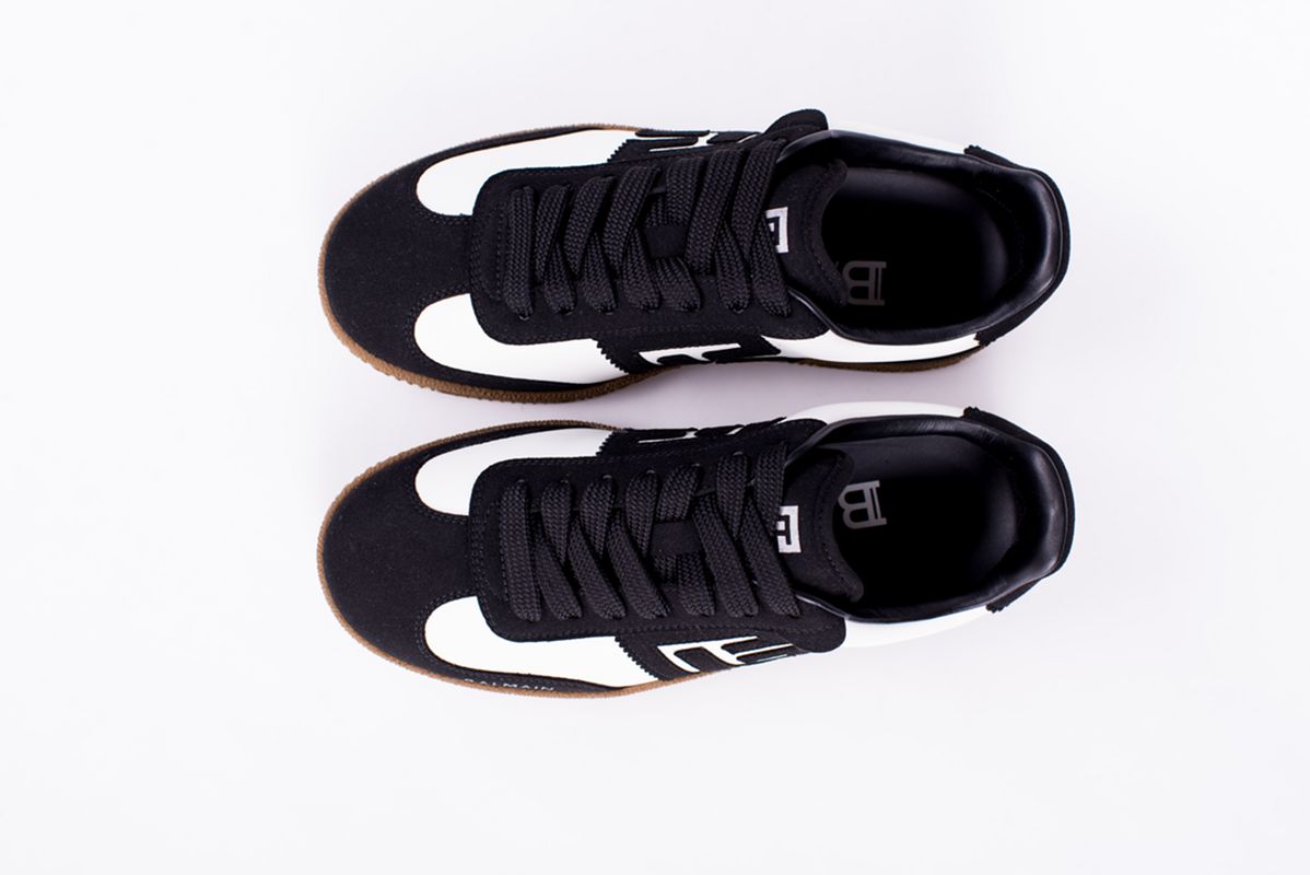 Комбинированные кеды черно-белые Swan 25/26 Balmain FN0VI735LBEW EAB