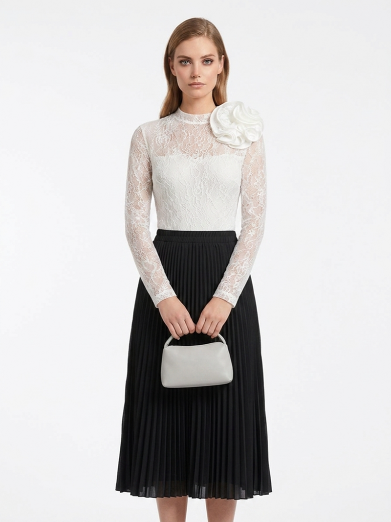 Боди кружевное белое SS26 NISSA BODY16528/WHITE