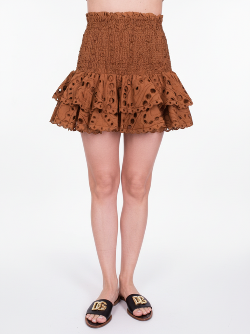 Юбка-мини коричневая Nerissa SS26 CHARO RUIZ IBIZA 263401