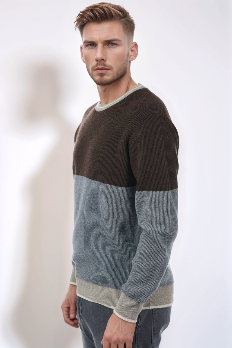 Джемпер шерстяной серо-коричневый 23/24 PANICALE U330431G