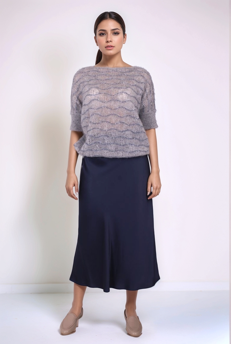 Юбка миди темно-синяя 25/26 LE TRICOT PERUGIA 66075