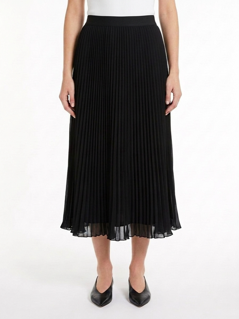 Юбка-миди черная плиссе SS26 NISSA F16498/BLACK