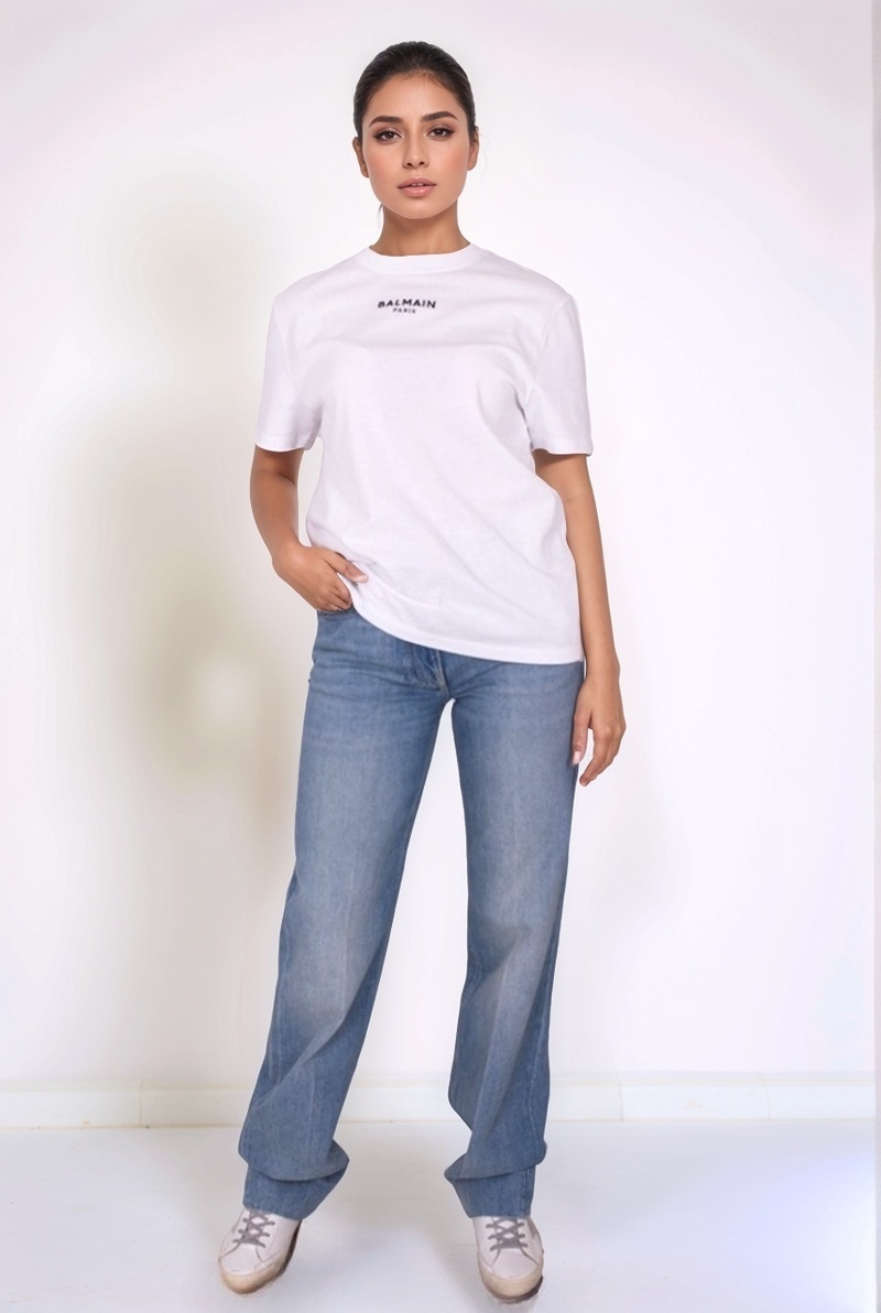 Джинсы прямые выбеленные 25/26 VALENTINO 7B0DD22G9R4