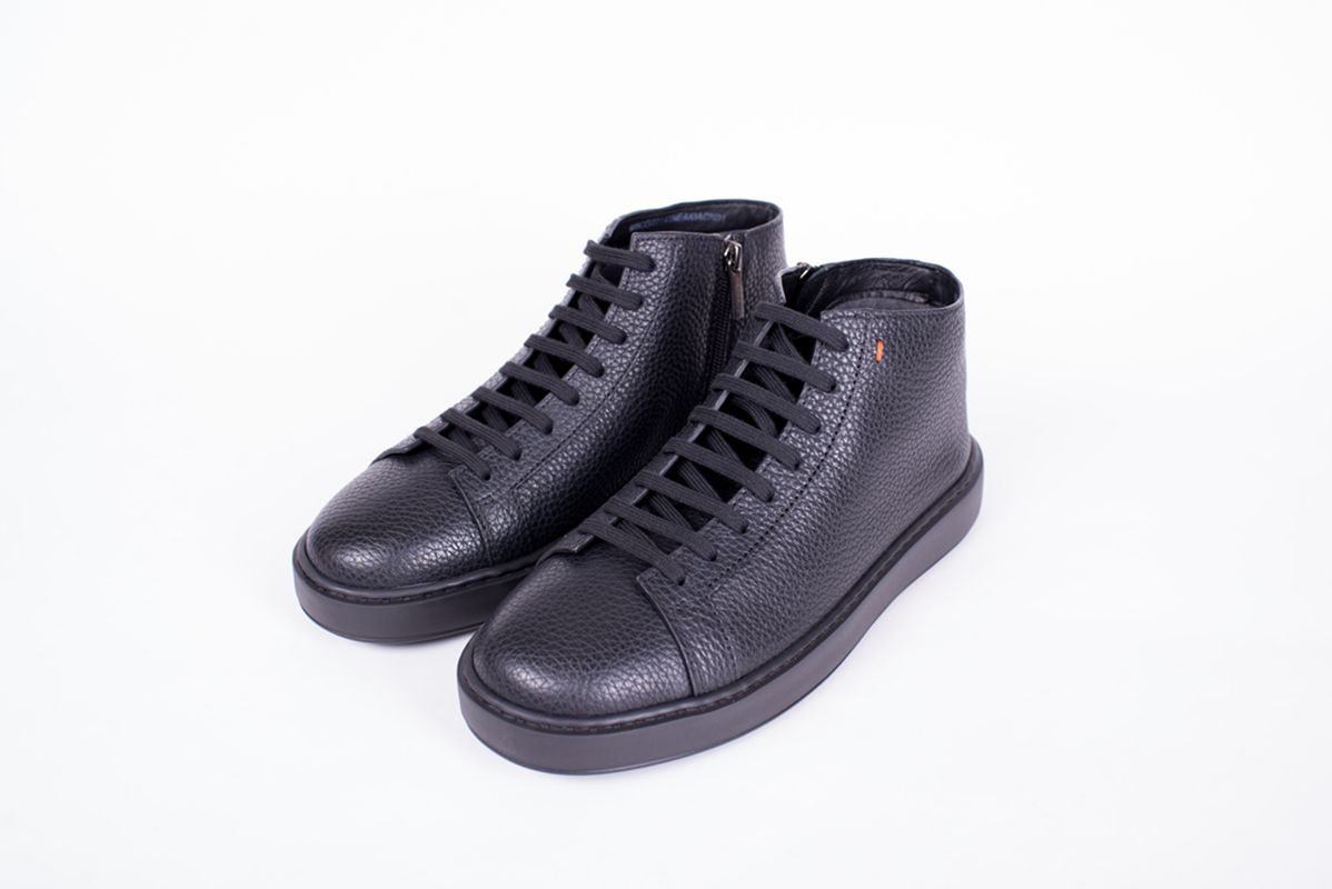 Кеды высокие из крупнозернистой кожи 25/26 SANTONI MBCG22141NEAKIACN01