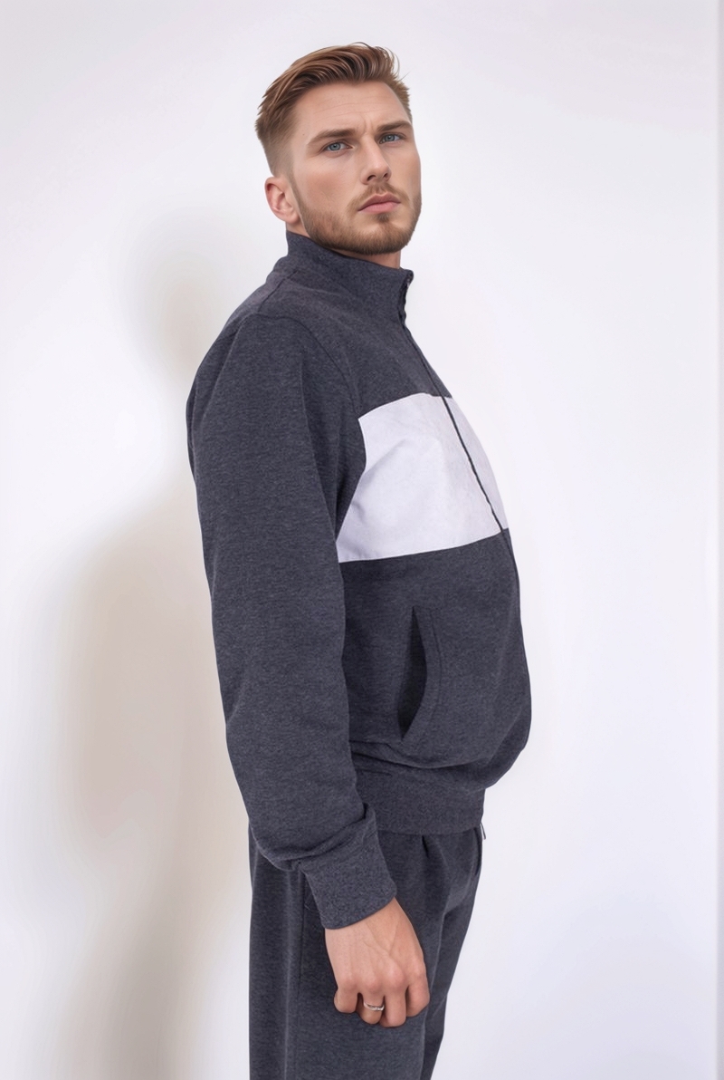 Толстовка антрацитовая с контрастной вставкой 25/26 PANICALE U371114GZ
