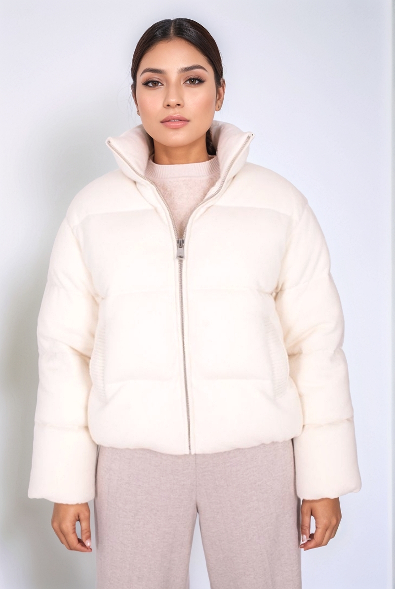 Кашемировый пуховик белый 25/26 ADDICTED MK116-1/WHITE