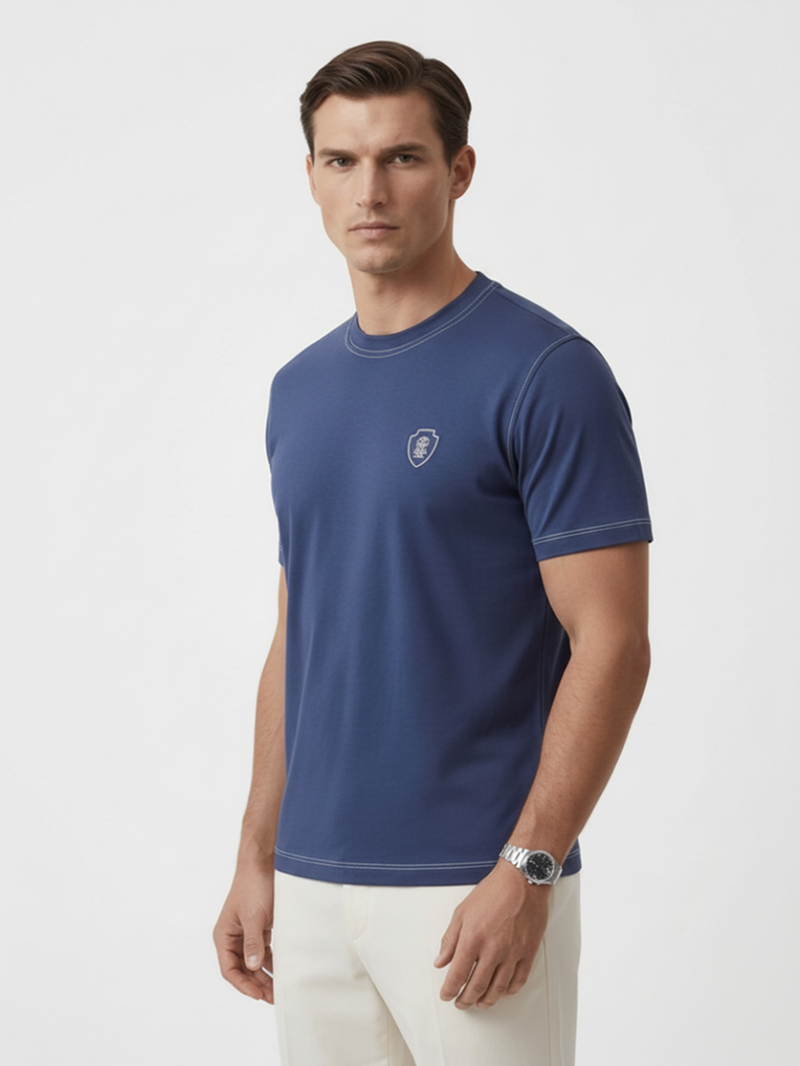 Футболка синяя SS26 BRUNELLO CUCINELLI MW8571884T