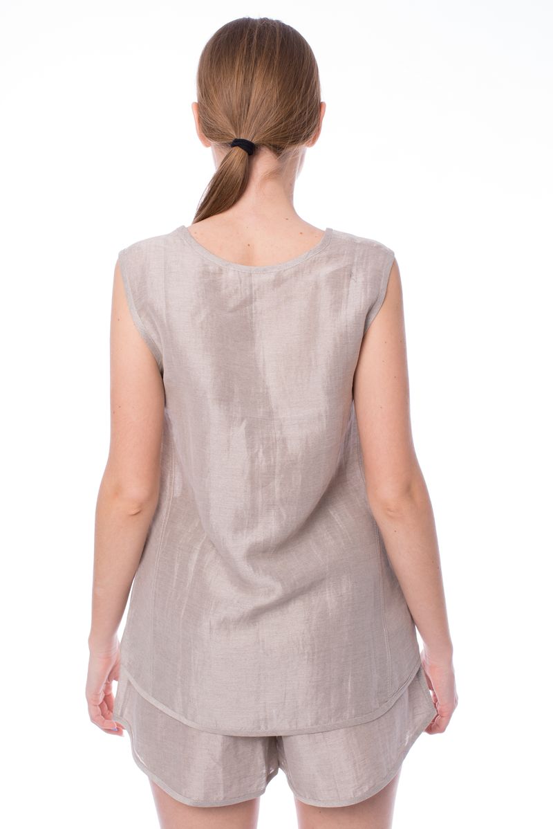 Блуза бежевая льняная SS25 MAURIZIO W14092879/12