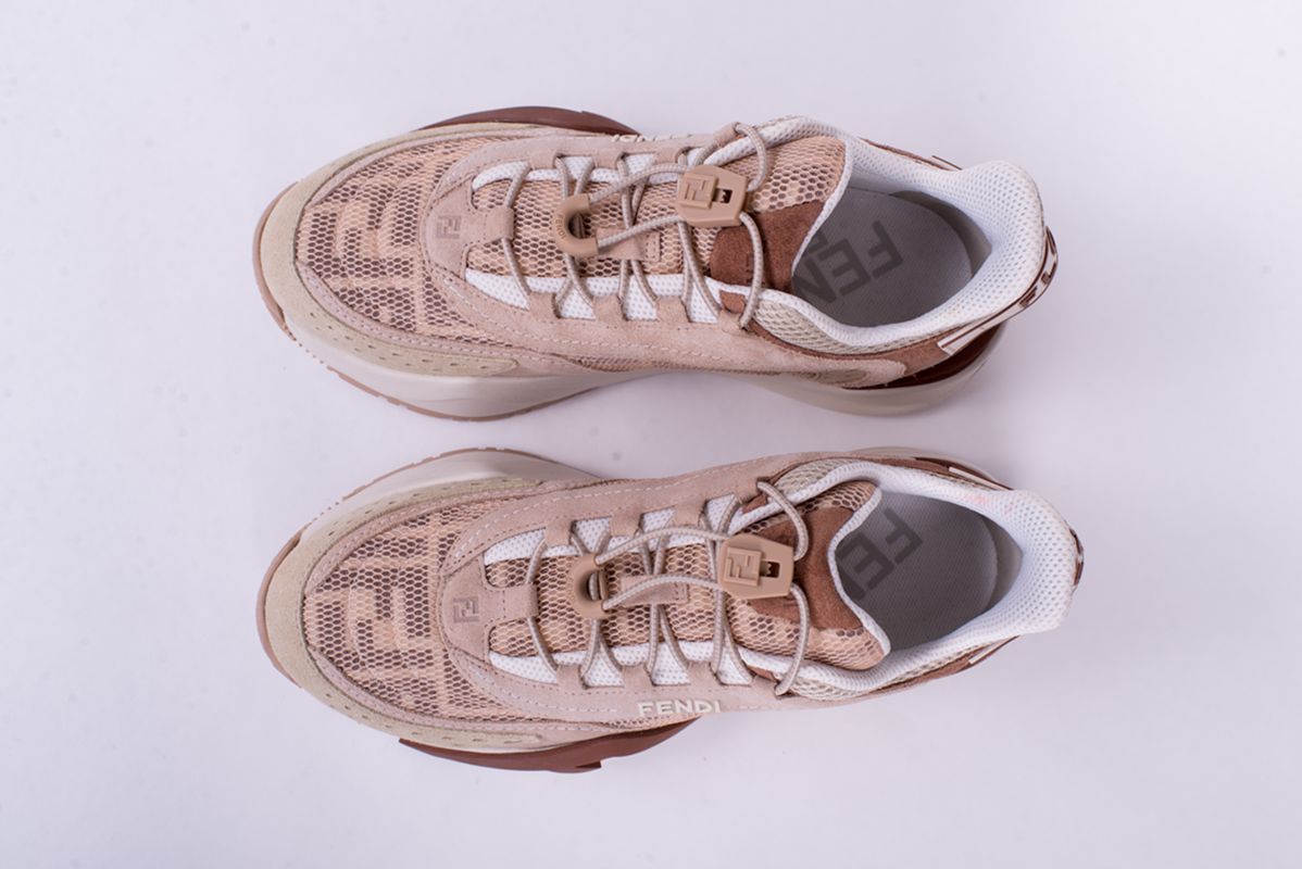 Кроссовки Flow комбинированные бежевые SS26 FENDI 8E8620 AYF9 F1TYW