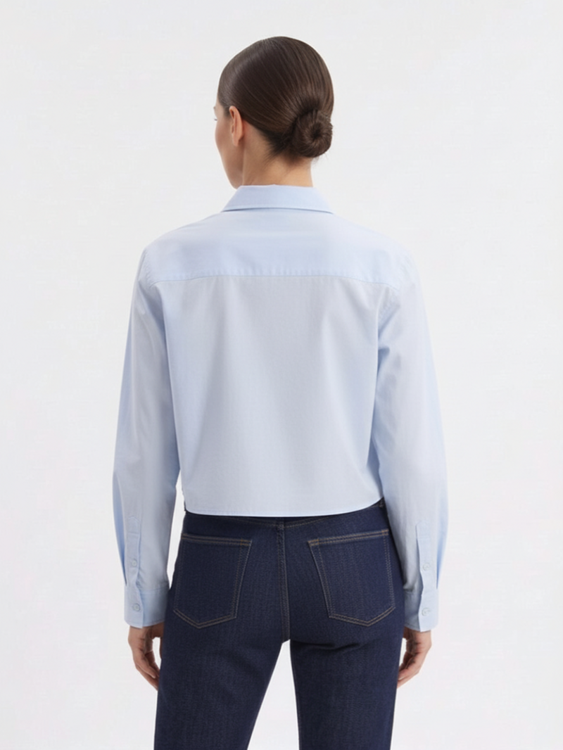 Рубашка хлопок голубая SS26 La Piscine LS261WS007