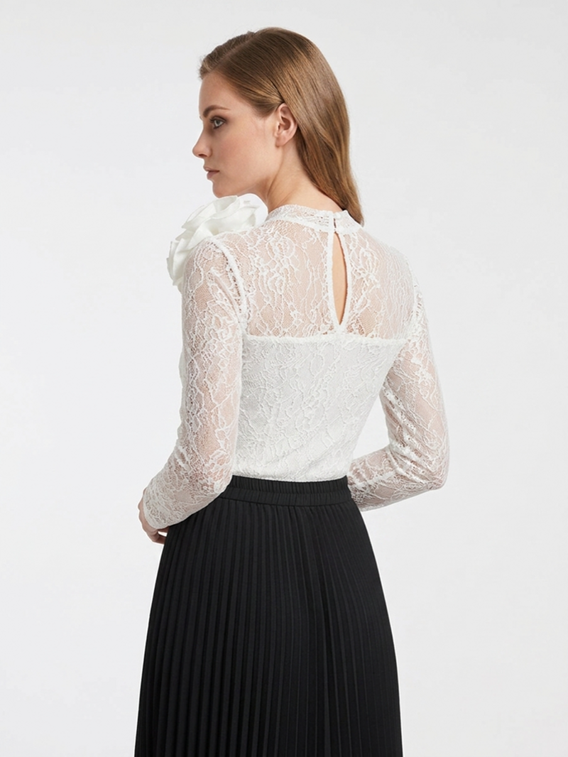 Боди кружевное белое SS26 NISSA BODY16528/WHITE