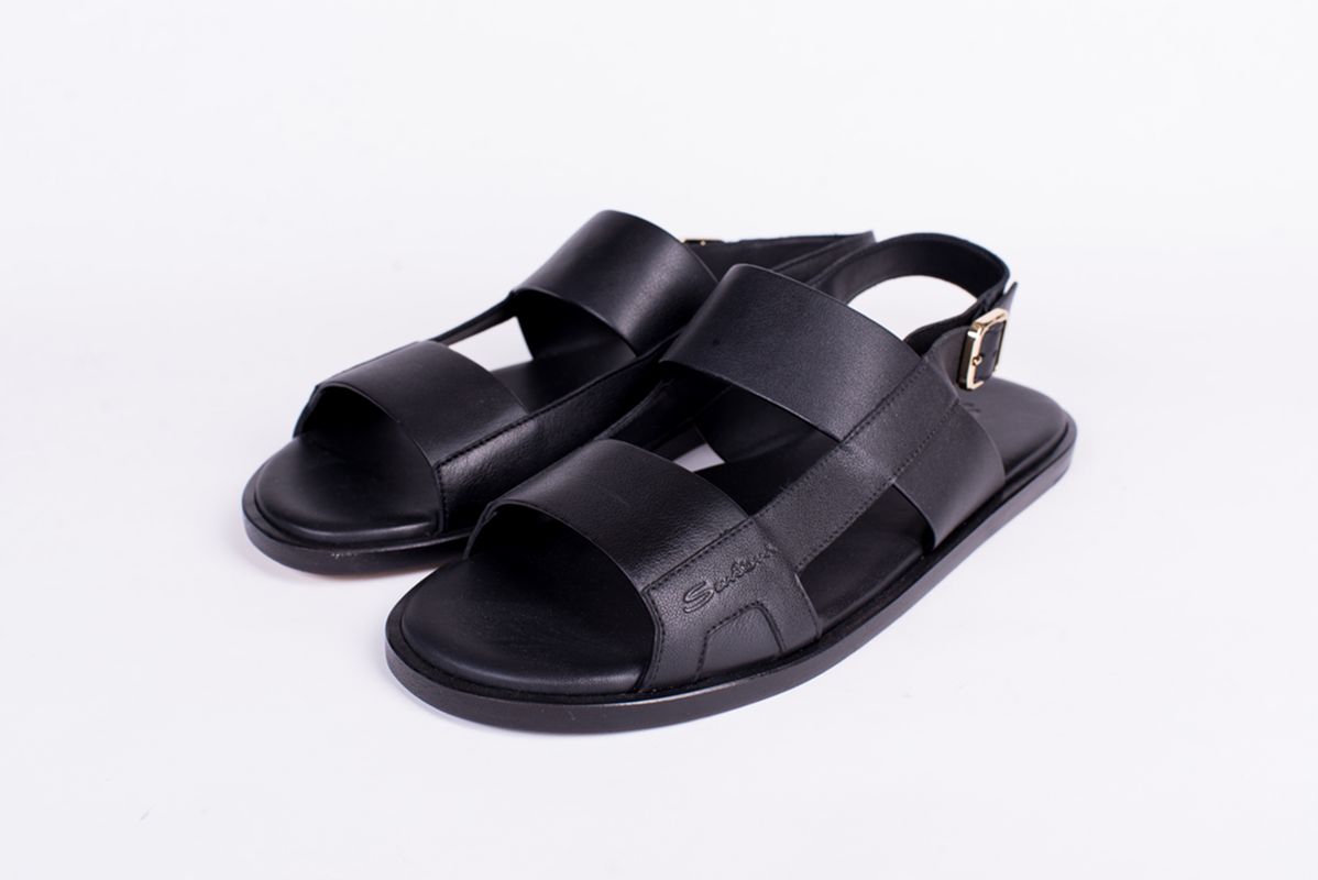 Кожаные сандалии Erik черные SS25 SANTONI MCEG19079HC6MGORN01