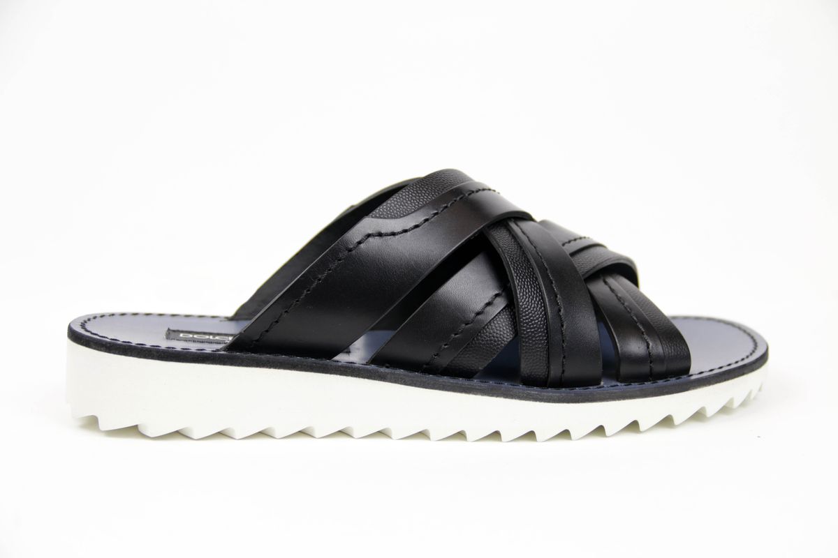 Сандалии черные кожаные Dolce & Gabbana A80040AB701