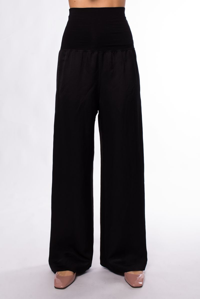 Брюки черные широкий пояс SS25 MAURIZIO W01181779/21