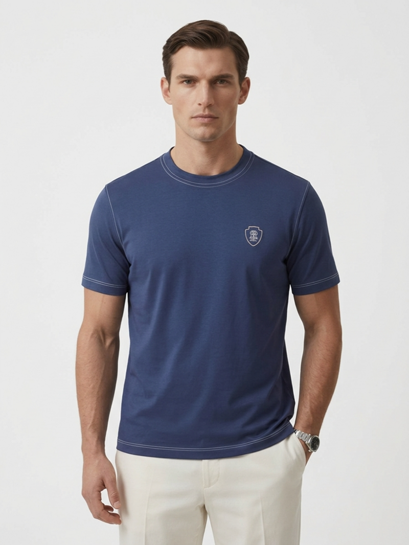 Футболка синяя SS26 BRUNELLO CUCINELLI MW8571884T