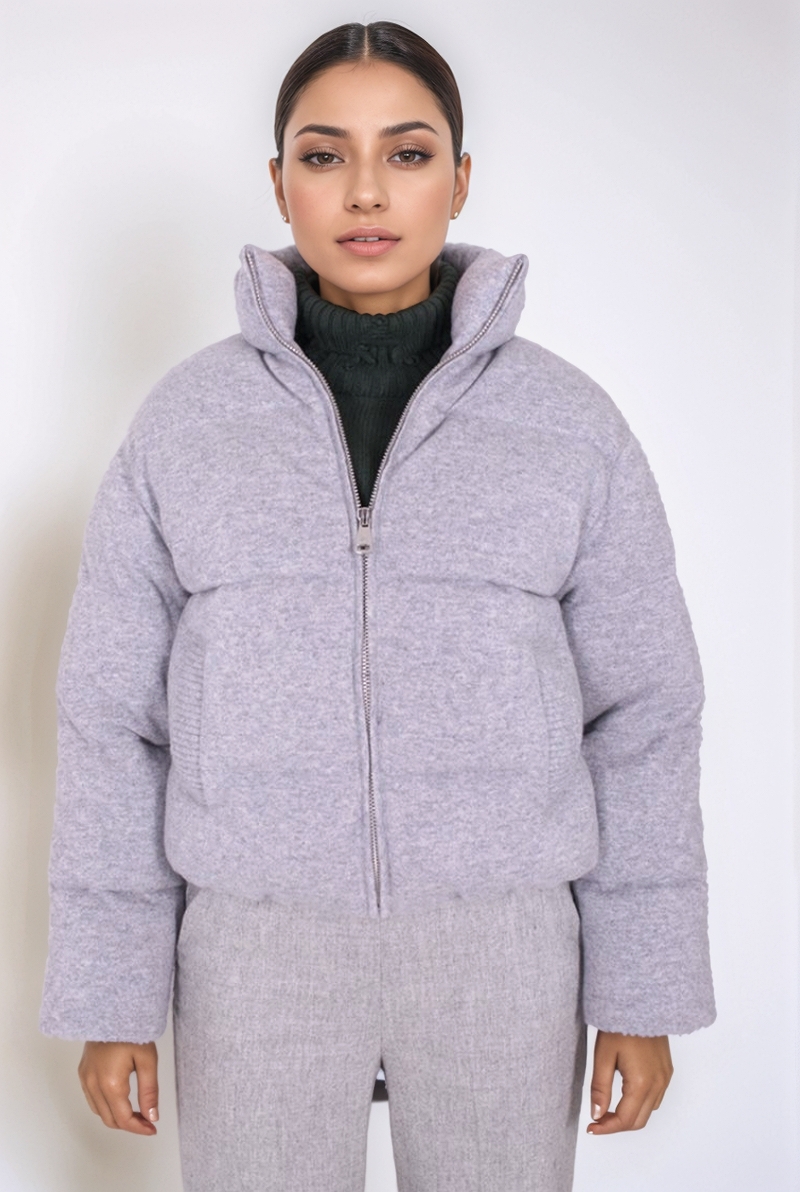 Кашемировый пуховик серый 25/26 ADDICTED MK116-1/GREY