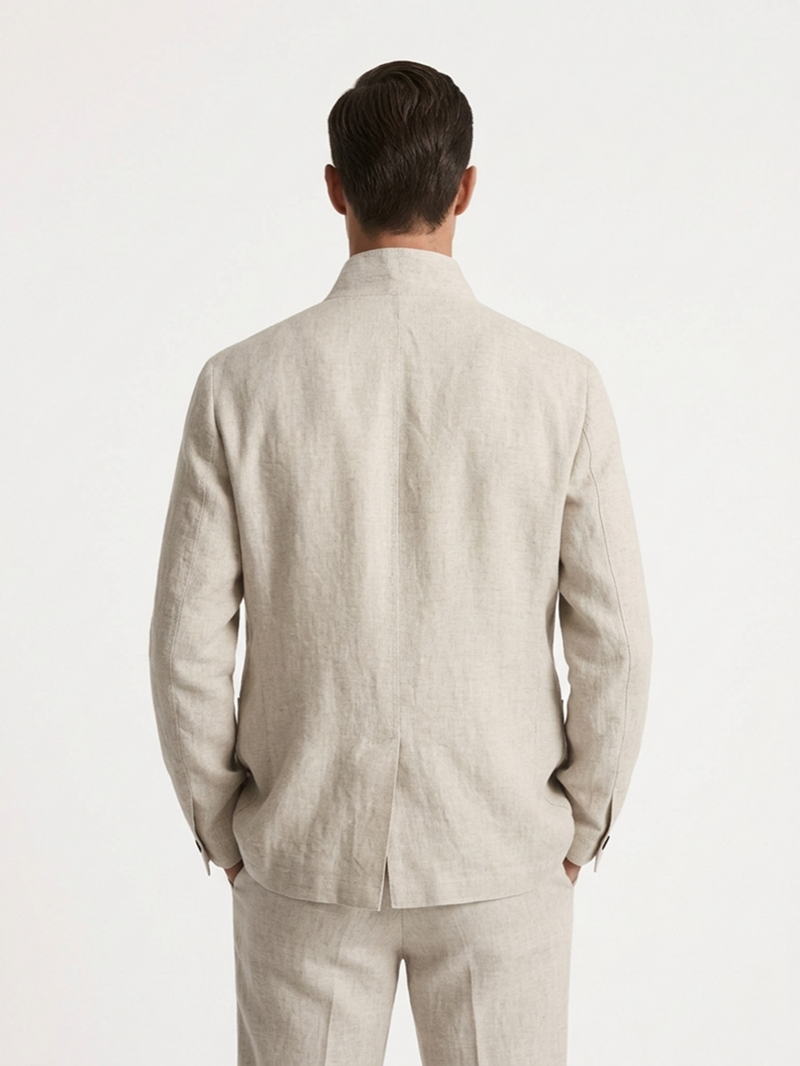 Пиджак льняной серо-бежевый SS26 FRADI LN5418/42