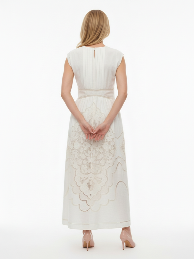 Платье макси льняное с кружевом SS26 ZIMMERMANN 5972DRS263