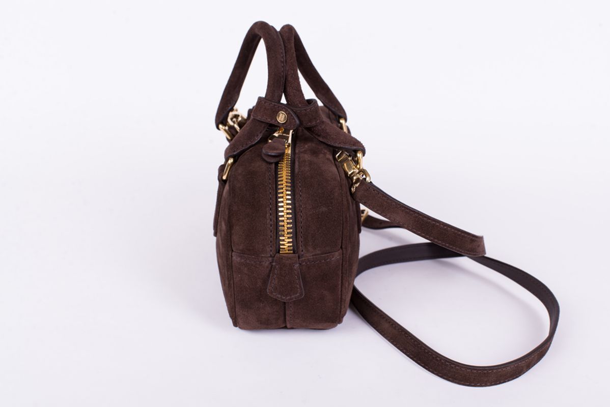 Сумка коричневая из замши SS26 MIU MIU 5BB142