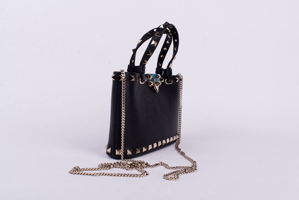 Сумка-тоут Rockstud mini черная SS26 VALENTINO 8W2P0AT0VSH