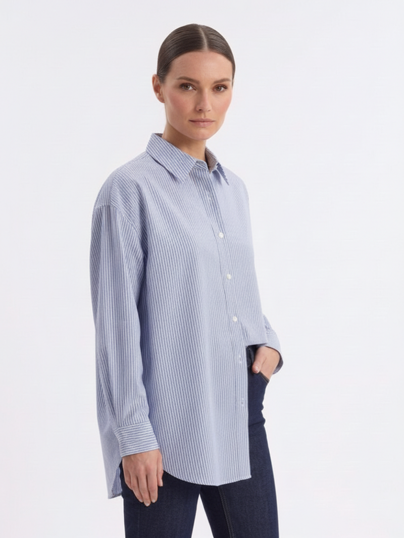 Рубашка в полоску свободного кроя SS26 La Piscine LS261WS005