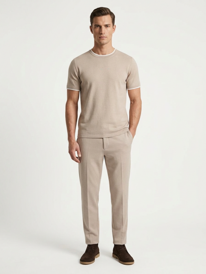 Брюки хлопковые бежевые SS26 FRADI CN6905