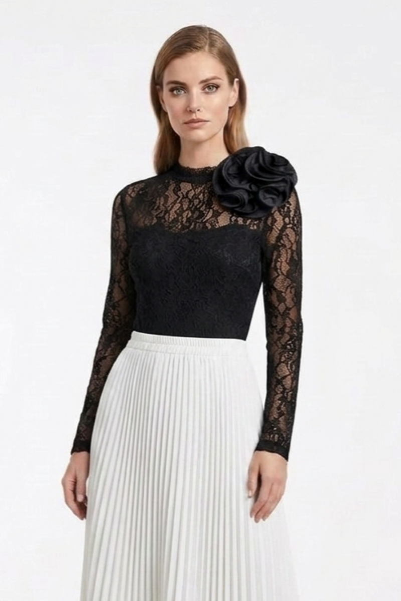 Боди кружевное черное SS26 NISSA BODY16528/BLACK